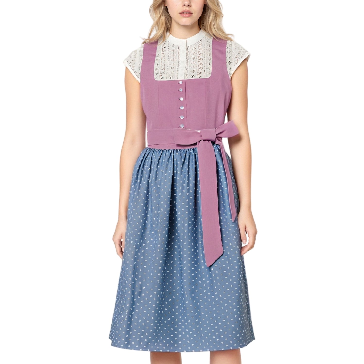 Damen Dirndlkleid mit Schürze im klassischen bayerischen Stil 0