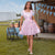 Damen Dirndlkleid mit Spitzenschürze und Bluse in Rosa 3