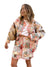 Damen Dünner Steppmantel Rundhalsausschnitt Floral Polyester 0