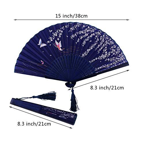 Damen Fächer Handgefertigt mit Floralem Design Klassisch 2