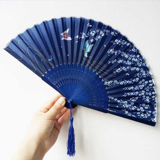 Damen Fächer Handgefertigt mit Floralem Design Klassisch 6