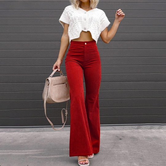 Damen Flared Hose aus nachhaltigem Cordstoff 1