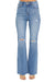 Damen Flared Jeans mit hoher Taille und Distressed-Details 0