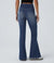 Damen Flared Pants Hochgeschnitten Elastisch Stoffhose 5