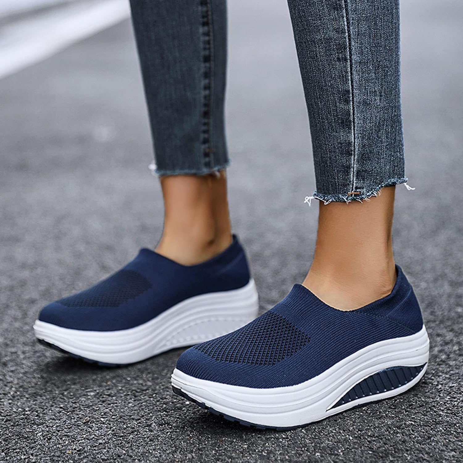 Damen Flip Flop Sneakers mit Orthopädischem Fußbett 6