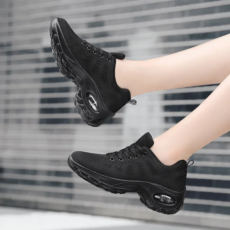 Damen Freizeit Schuhe mit Luftpolster und Dicke Sohle 3