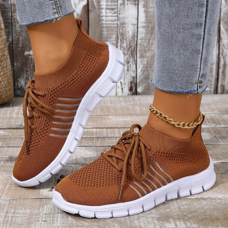 Damen Freizeit Sneakers Atmungsaktiv Mesh Leicht 11