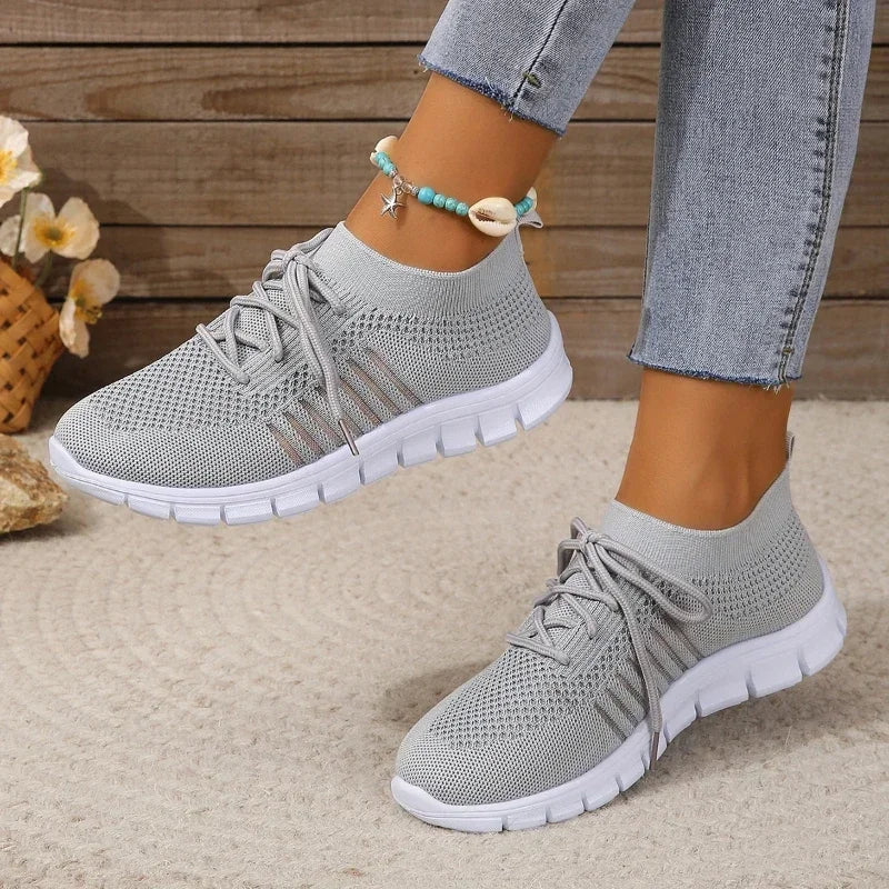 Damen Freizeit Sneakers Atmungsaktiv Mesh Leicht 7