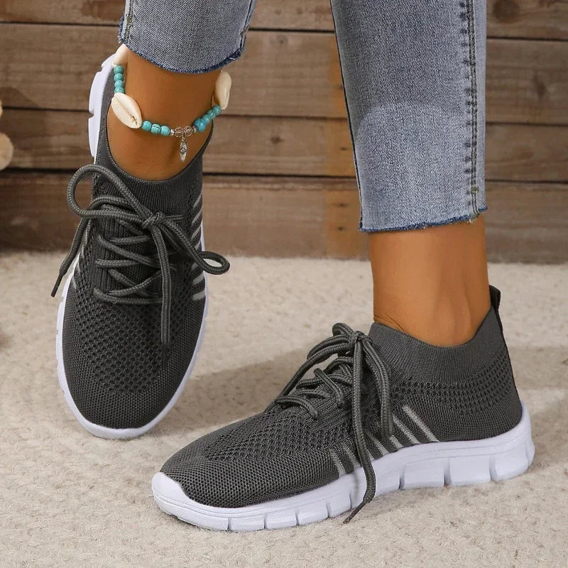 Damen Freizeit Sneakers Atmungsaktiv Mesh Leicht 9