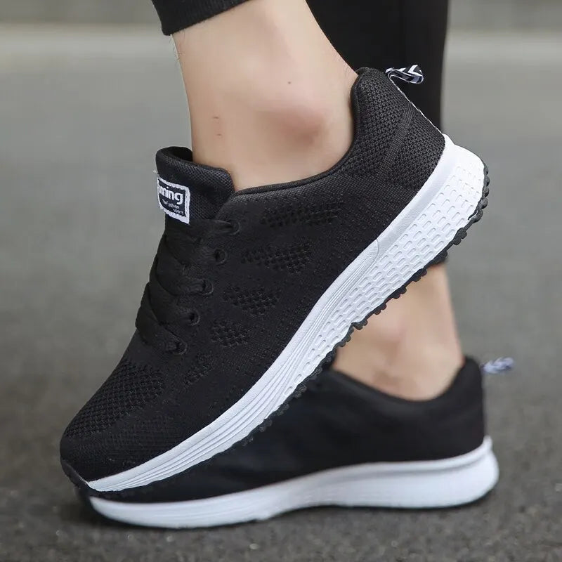 Damen Freizeitschuhe Atmungsaktive Mesh Sneakers Flach Nylon 3