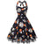 Damen Halloween Kostüm Kleid Midi mit Karikatur-Druck 0