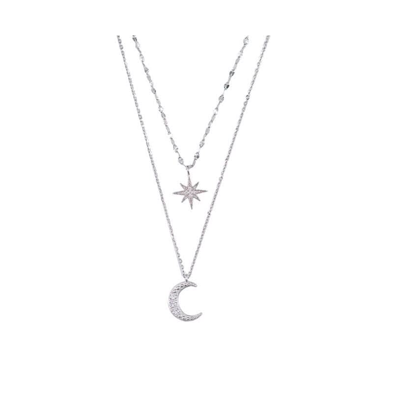 Damen Halskette Doppelmond Romantisch Design für besondere Anlässe 1