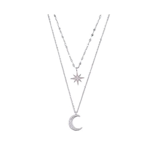 Damen Halskette Doppelmond Romantisch Design für besondere Anlässe 1