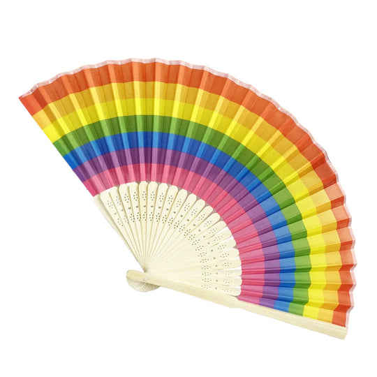 Damen Handfächer Künstlerisches Design Farbenfroh 0