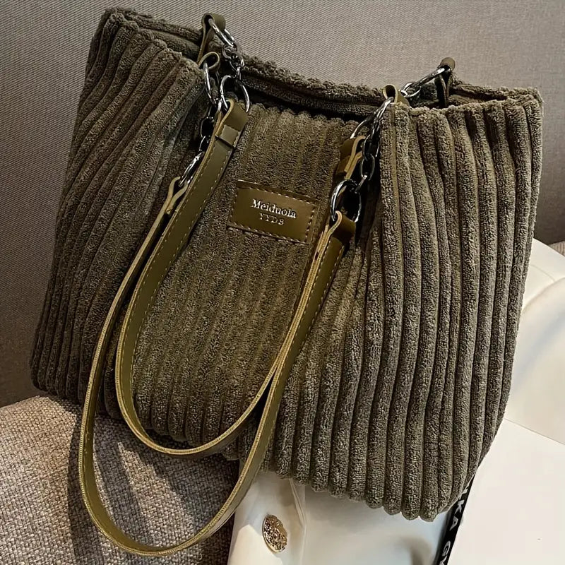 Damen Handtasche Minimalistisch Corduroy Stil 2