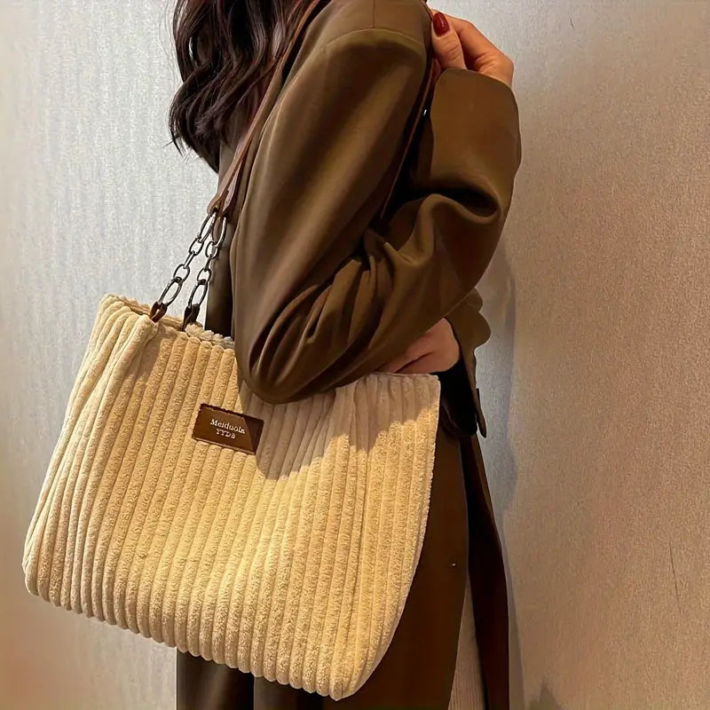 Damen Handtasche Minimalistisch Corduroy Stil 4
