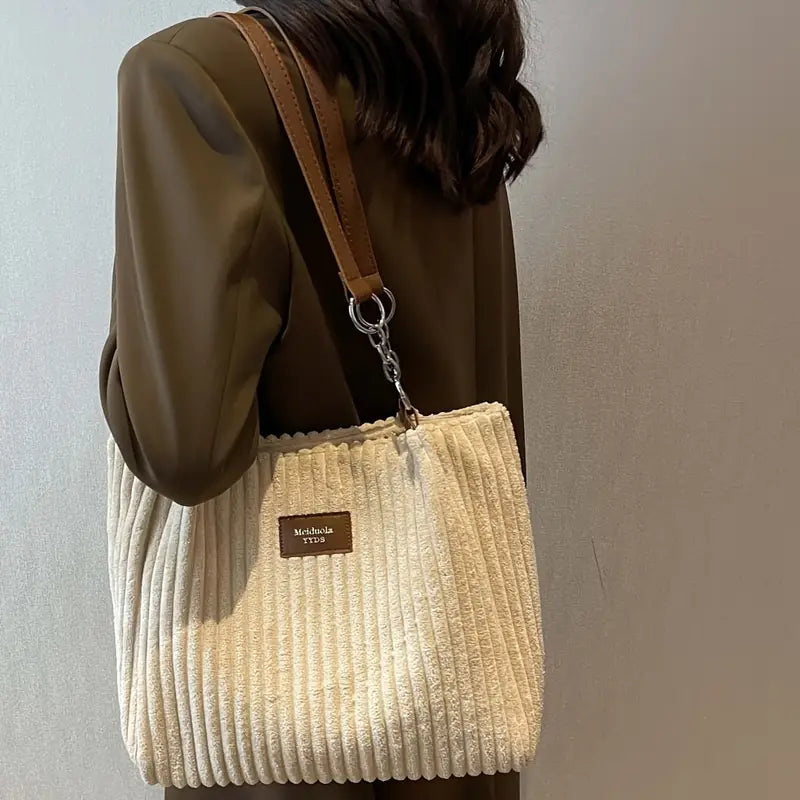 Damen Handtasche Minimalistisch Corduroy Stil 5