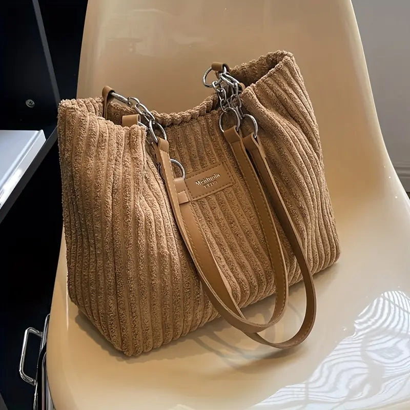 Damen Handtasche Minimalistisch Corduroy Stil 6