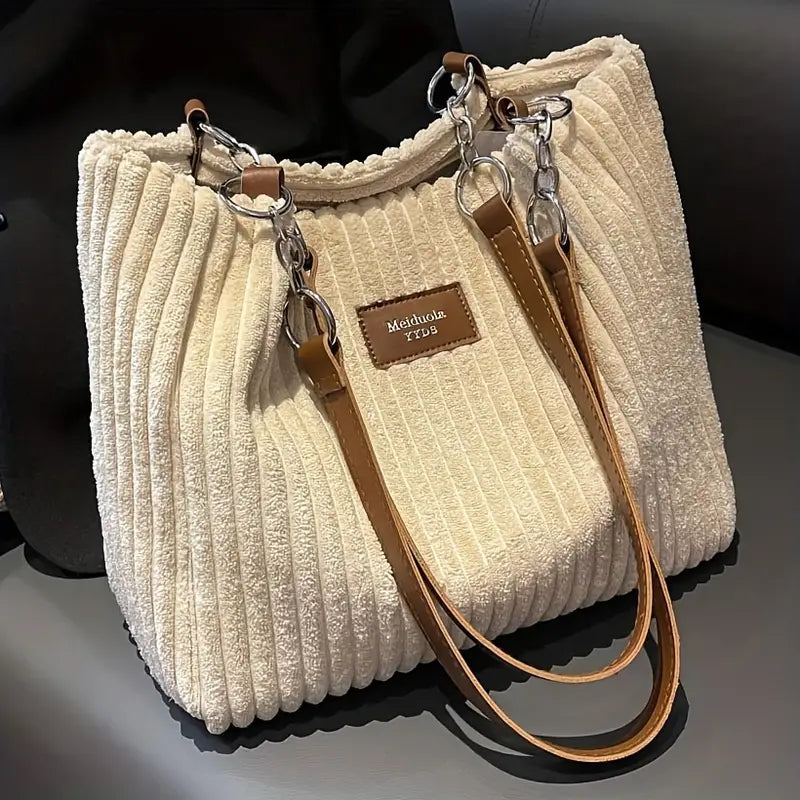 Damen Handtasche Minimalistisch Corduroy Stil 9