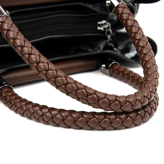 Damen Handtasche Stilvoll mit Drei Fächern und Verstellbarem Schultergurt 4