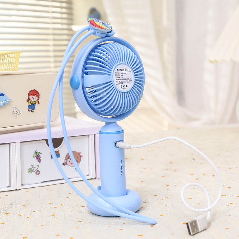 Damen Handventilator Kreatives Tierdesign Tragbar Leise USB Aufladung 5