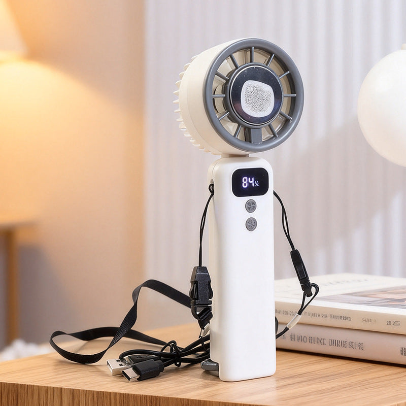 Damen Handventilator Modernes Design mit LED-Anzeige und USB-Ladefunktion 6