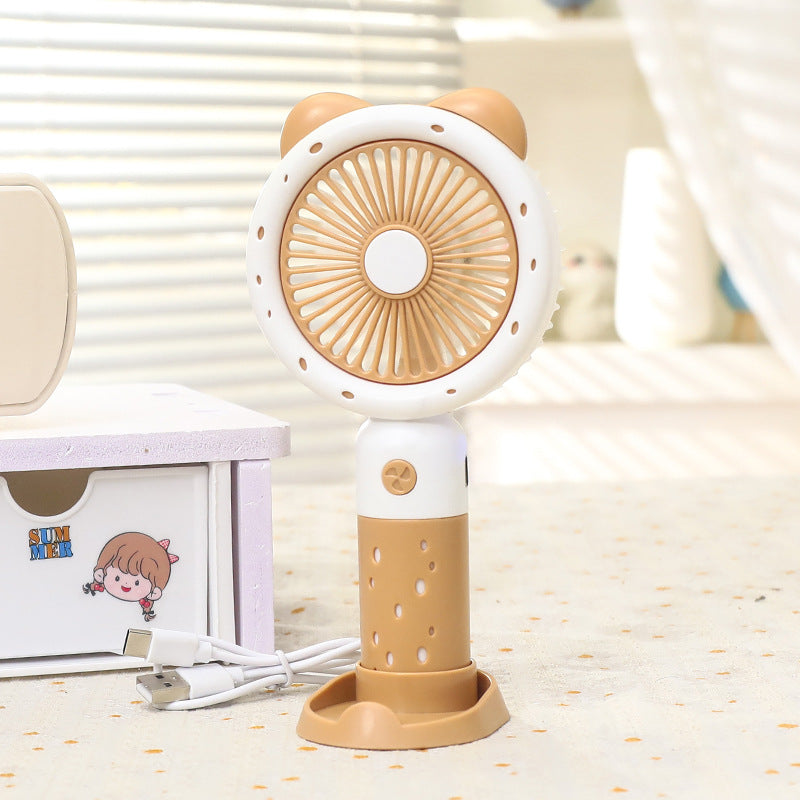 Damen Handventilator Tierdesign Tragbar USB Leise für Innen und Außen 0