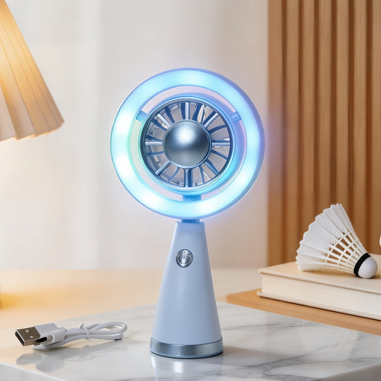 Damen Handventilator Tragbar mit RGB-Beleuchtung und Ergonomischem Design 7