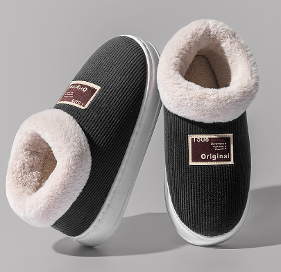 Damen Hausschuhe Warme Pantoffeln Imitationsfell TPR-Sohle 1