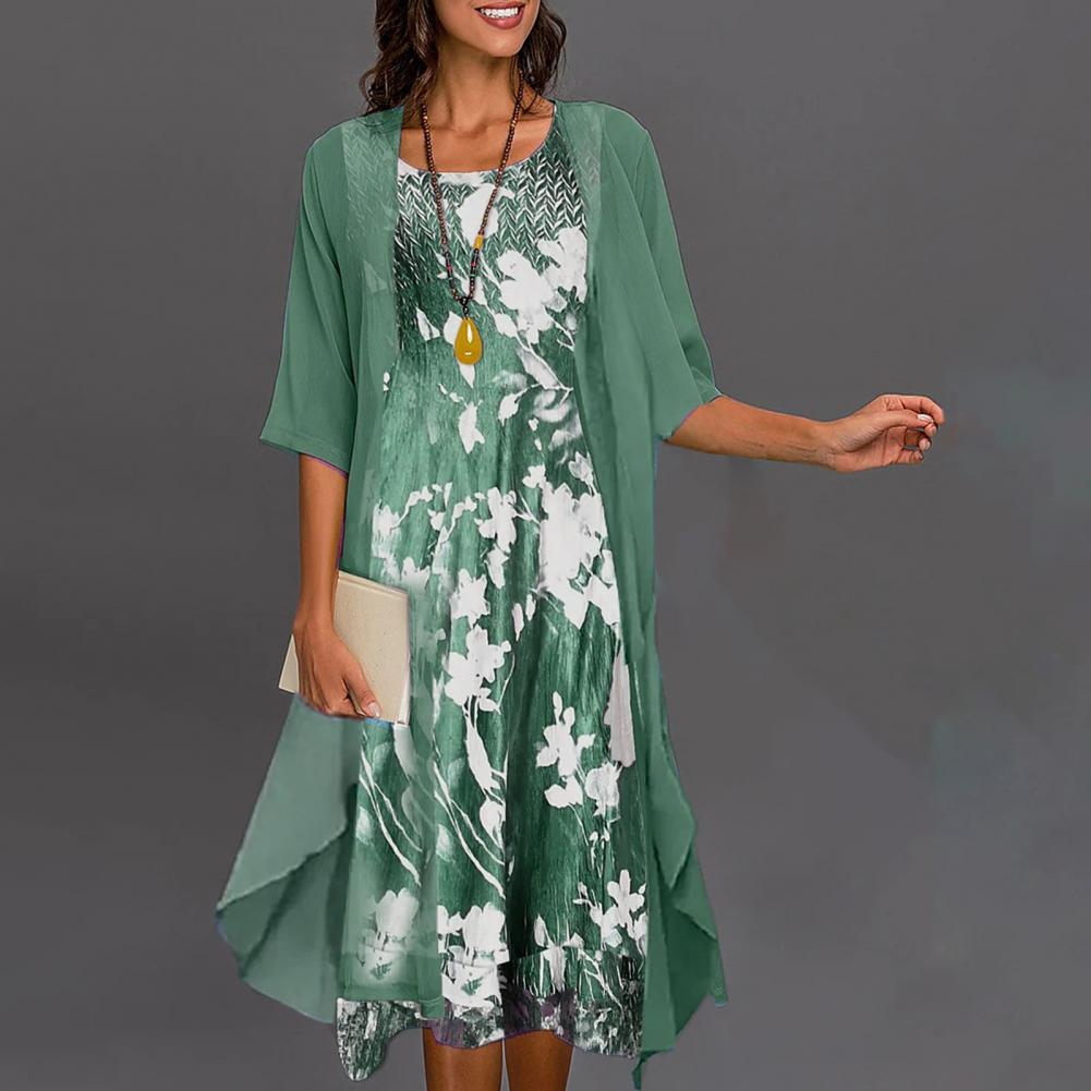 Damen Herbstkleid mit Elastischer Taille 3
