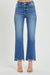 Damen Hochbundige Ankle Jeans Entspanntes Fit Dunkel 1