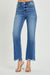 Damen Hochbundige Ankle Jeans Entspanntes Fit Dunkel 2