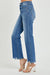 Damen Hochbundige Ankle Jeans Entspanntes Fit Dunkel 3