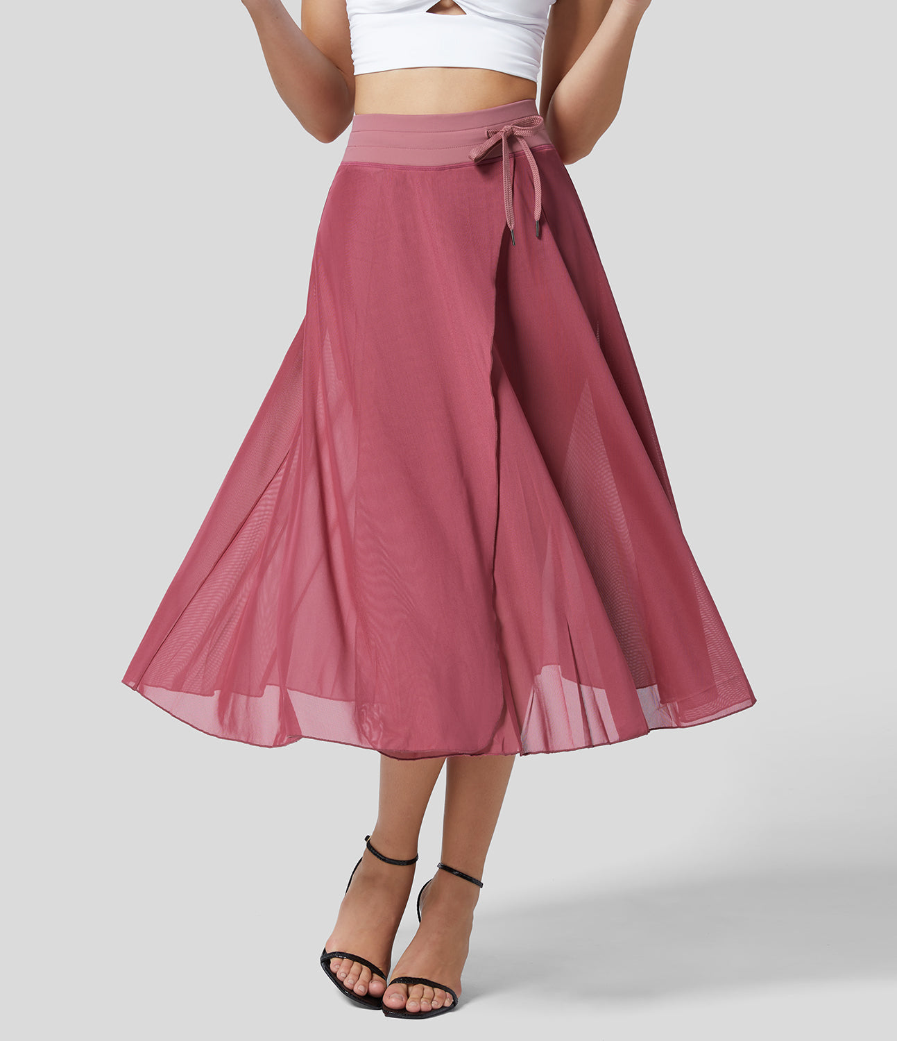 Damen Hochtaillierte 2-in-1 Rock Elegant 6