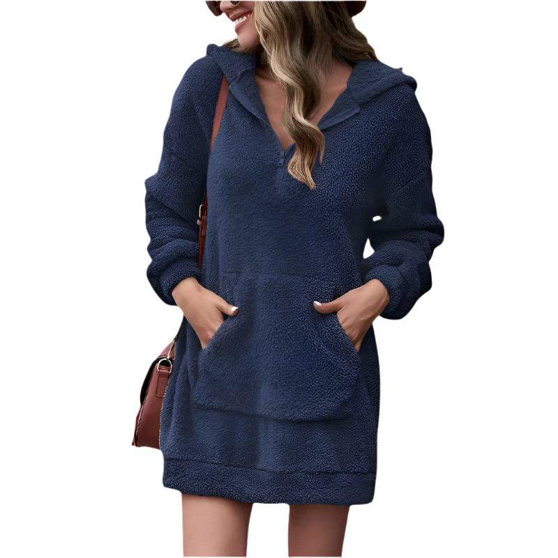 Damen Hoodie Fluffball Weich Polyester für Komfort und Stil 0
