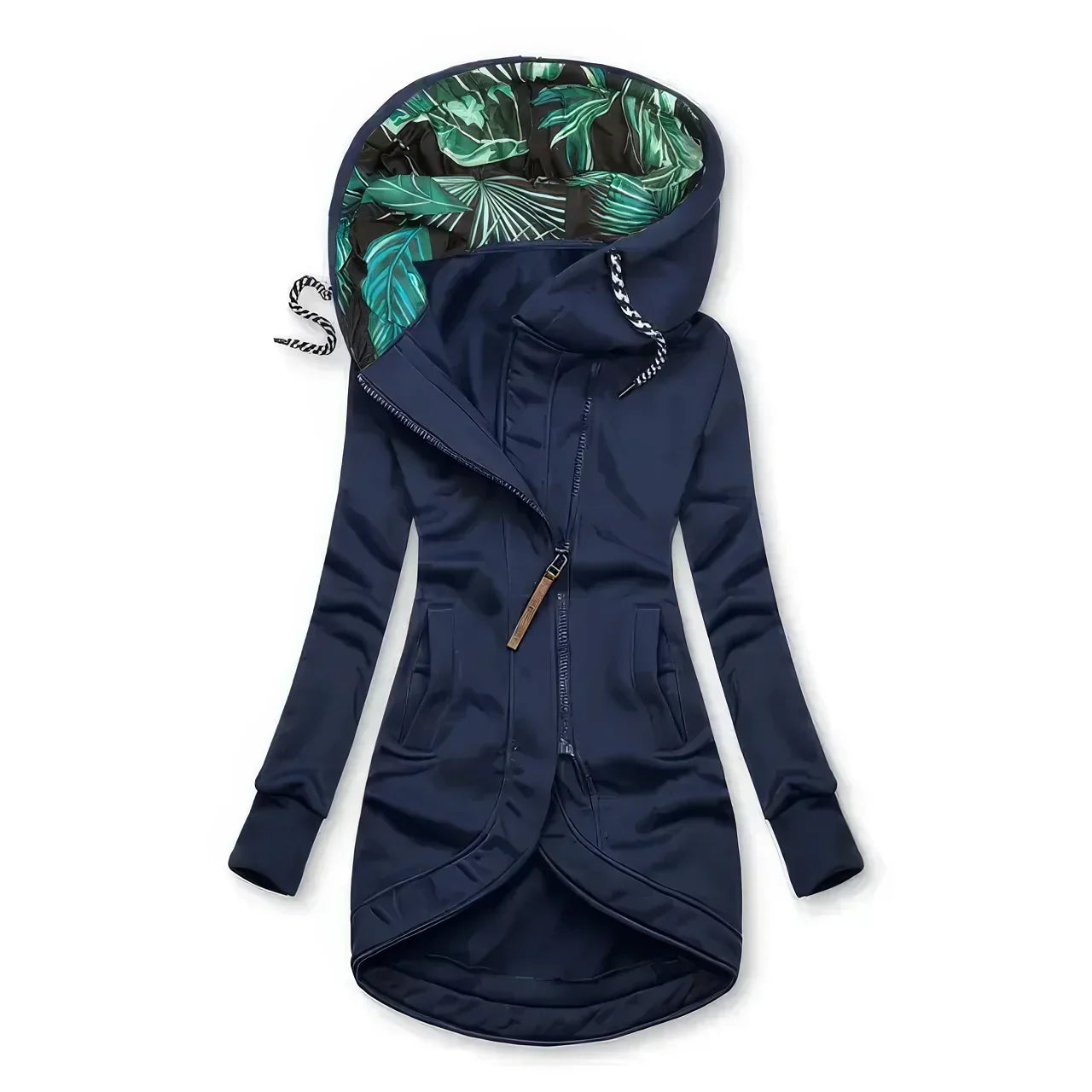 Damen Hoodie Wasserabweisend Tropenmuster Enganliegend 6