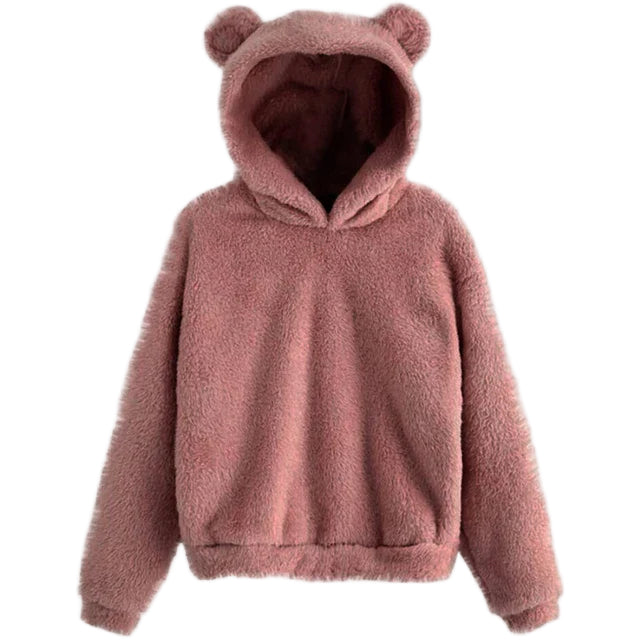 Damen Hoodie mit Kapuze und Kaninchenohren 0