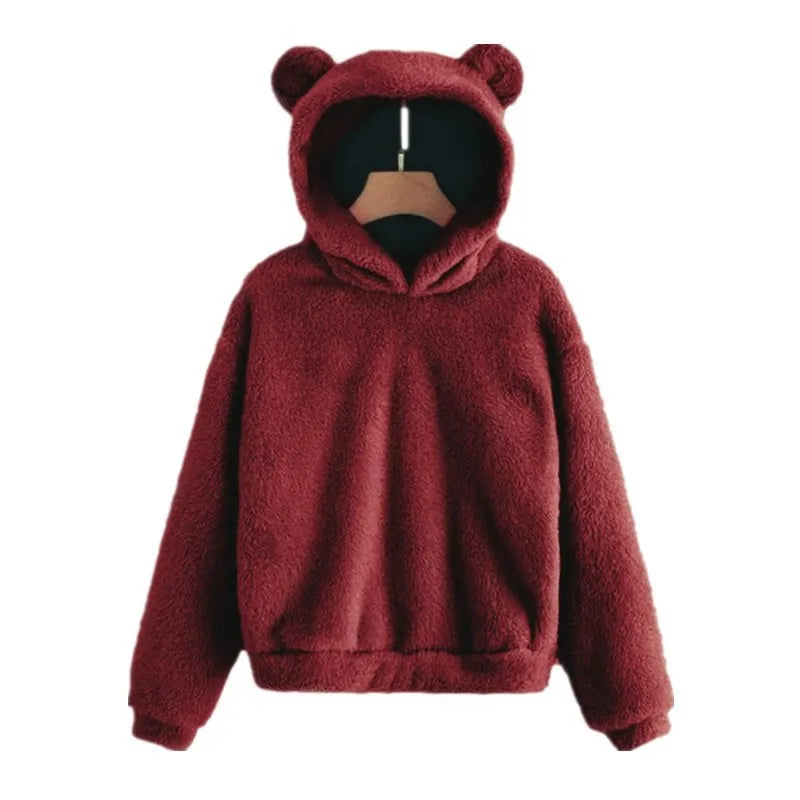 Damen Hoodie mit Kapuze und Kaninchenohren 10