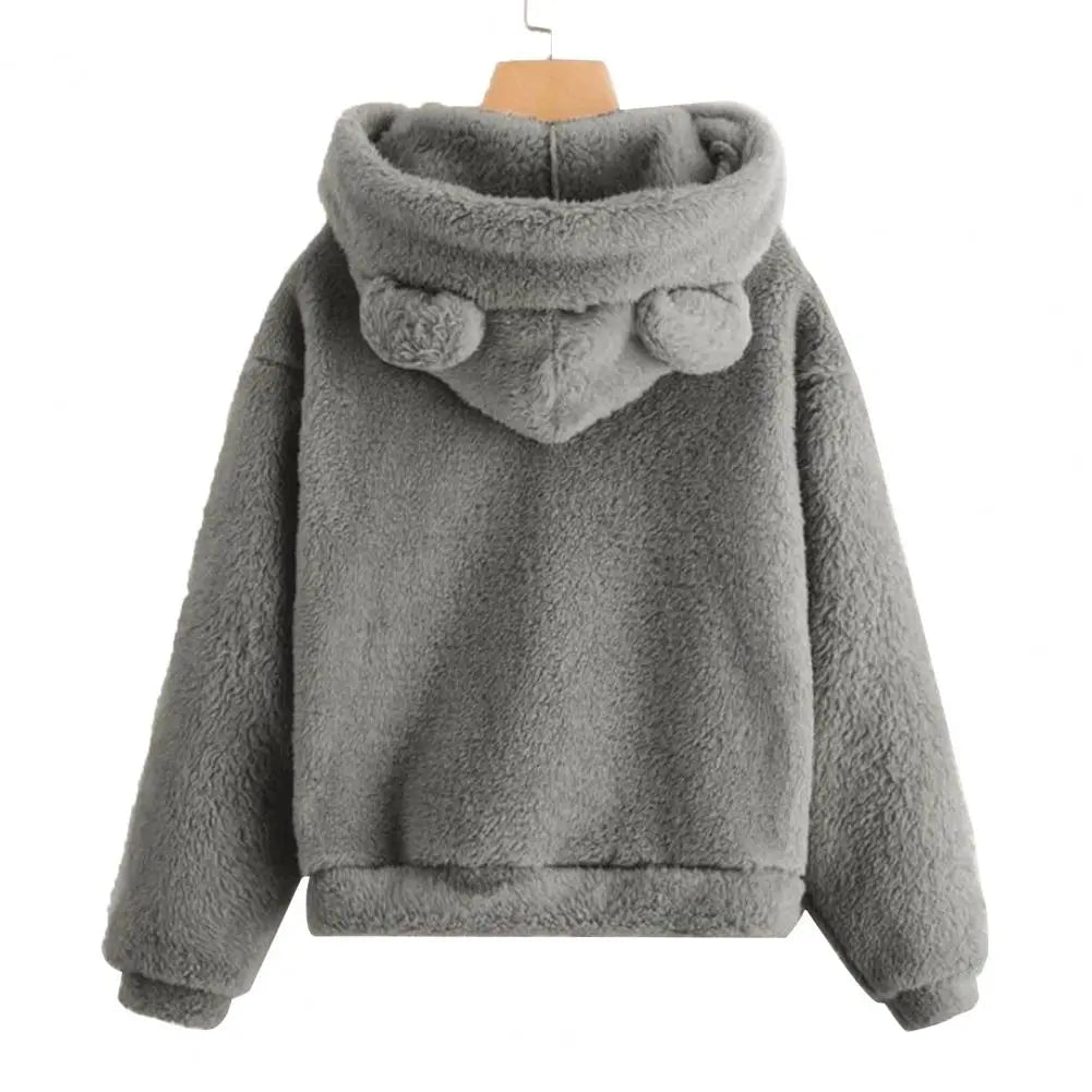 Damen Hoodie mit Kapuze und Kaninchenohren 2
