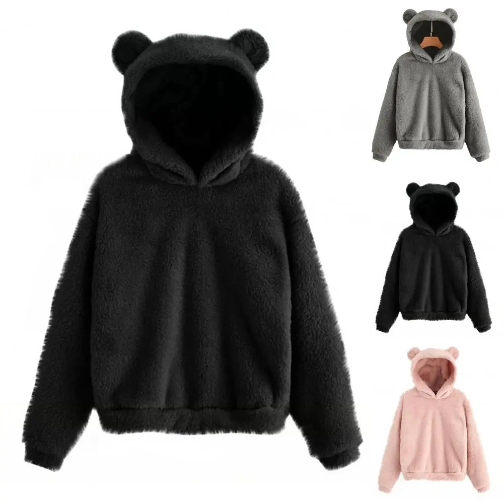 Damen Hoodie mit Kapuze und Kaninchenohren 3