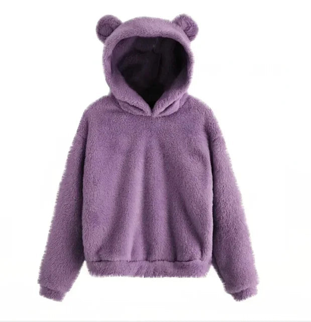 Damen Hoodie mit Kapuze und Kaninchenohren 9