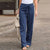Damen Hosen Baumwoll-Leinen Schnitt Locker Gerade Sommermode 5