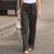 Damen Hosen Baumwoll-Leinen Schnitt Locker Gerade Sommermode 6
