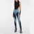 Damen Jeans Hochgeschnitten Niche Design mit Farbblockierung 1