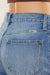 Damen Jeans Mom Fit Hohe Taille Robustes Denim Dunkel 3