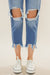 Damen Jeans Mom Fit Hohe Taille Robustes Denim Dunkel 4