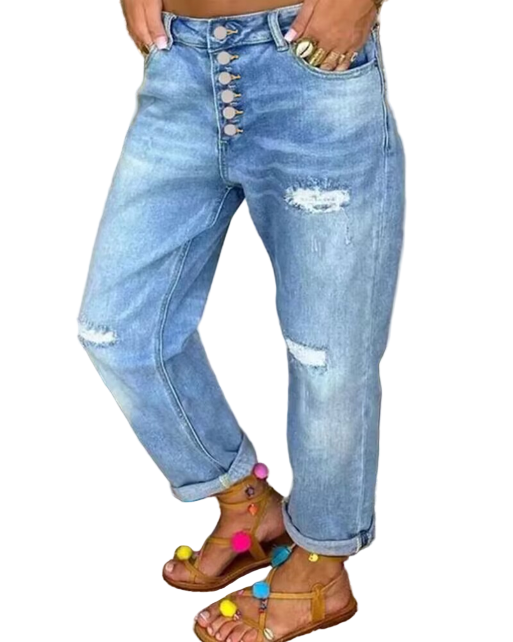 Damen Jeanshose Frühlingsstil Moderne Passform 0
