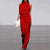 Damen Jumpsuit Asymmetrisch Hoher Kragen Festlich Tailliert Dehnbar 2