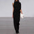 Damen Jumpsuit Asymmetrisch Hoher Kragen Festlich Tailliert Dehnbar 3