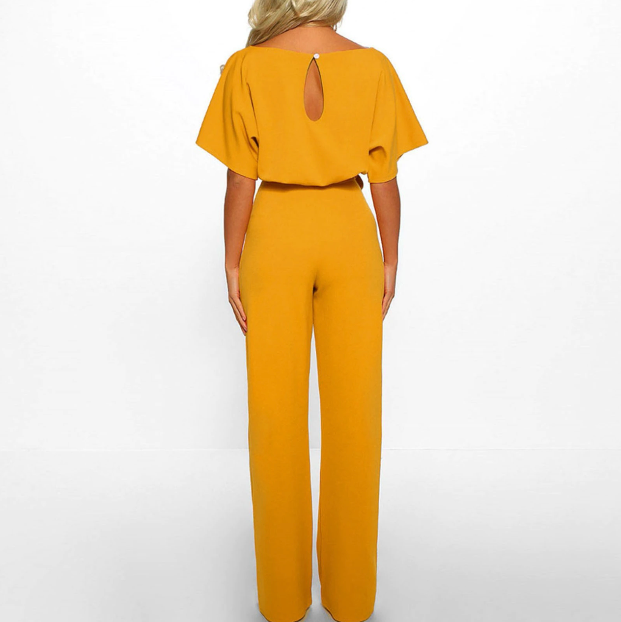 Damen Jumpsuit Festlich Baumwollmix Figurbetont Weite Hosenbeine 4